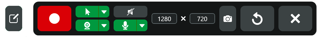 Recording toolbar