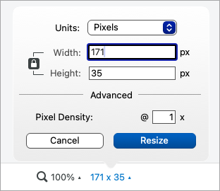 Resize Image options on Mac
