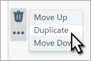 Duplicate option in Section menu