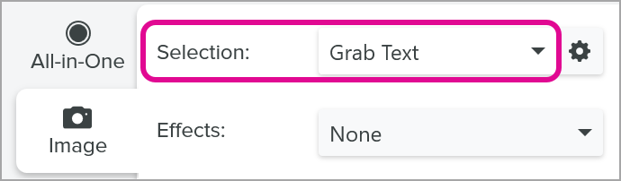 Grab Text selection option