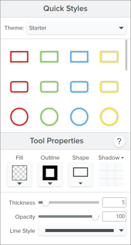 Text quick styles and properties