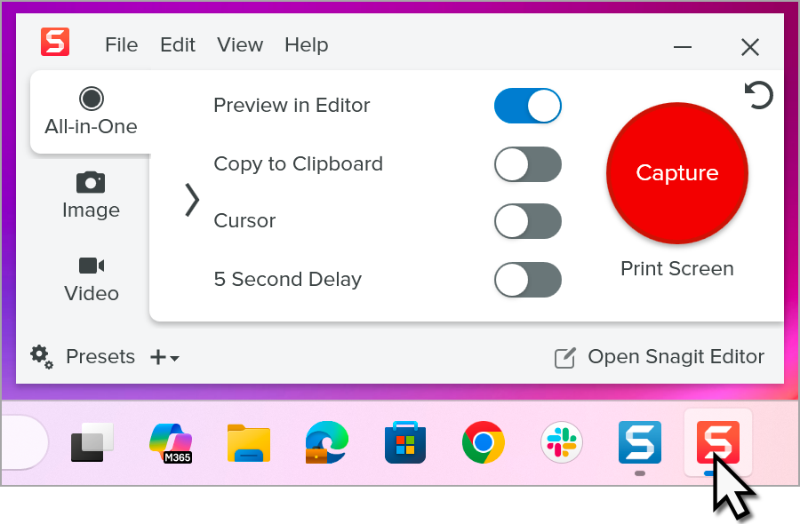 Snagit taskbar icon