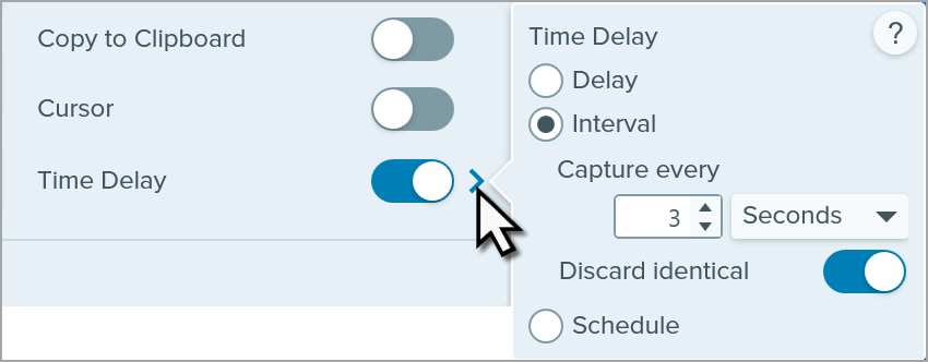 Interval settings in Time Delay options