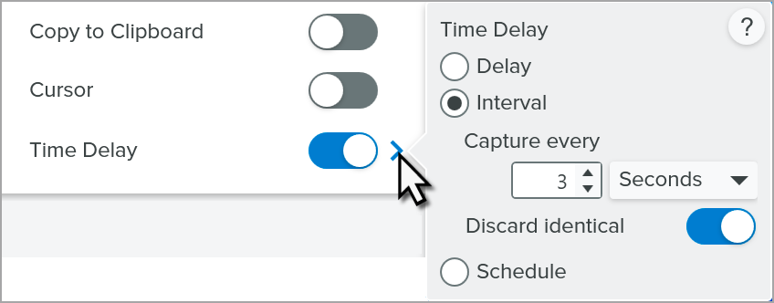 Interval settings in Time Delay options