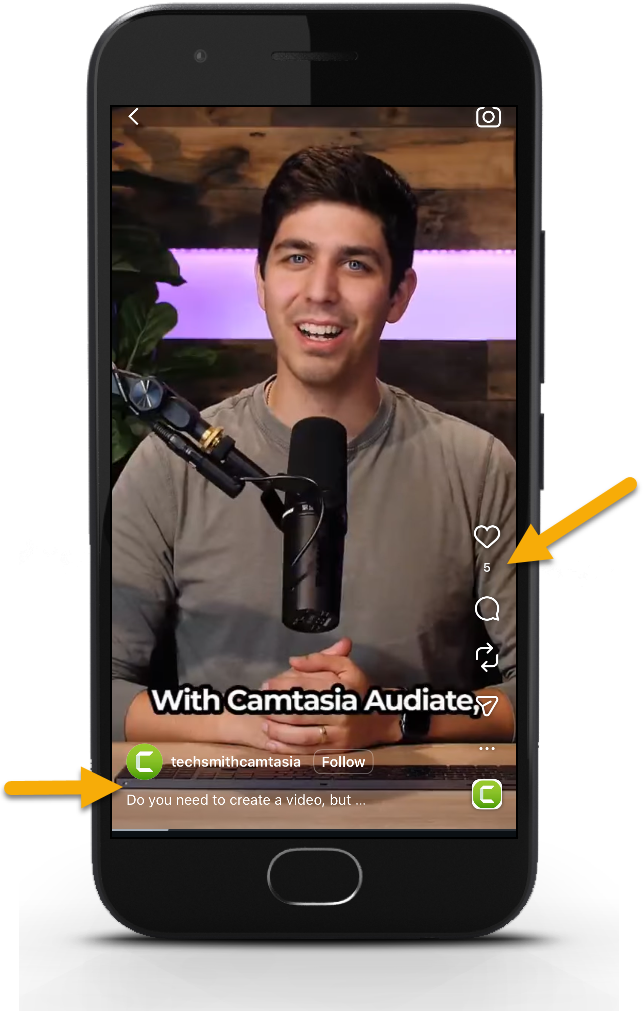 Ejemplo de vídeo vertical en Instagram