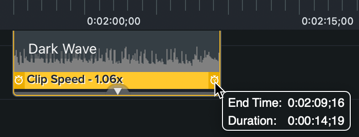 Drag Clip Speed effect on media