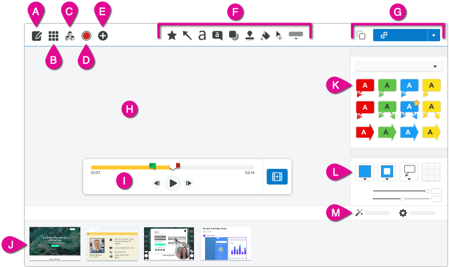 Editor with labels