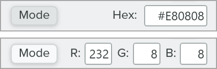 Hex and RGB fields on Windows