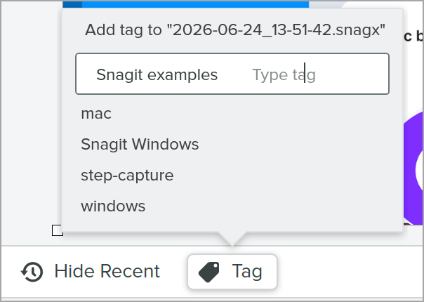 Tag added on Windows