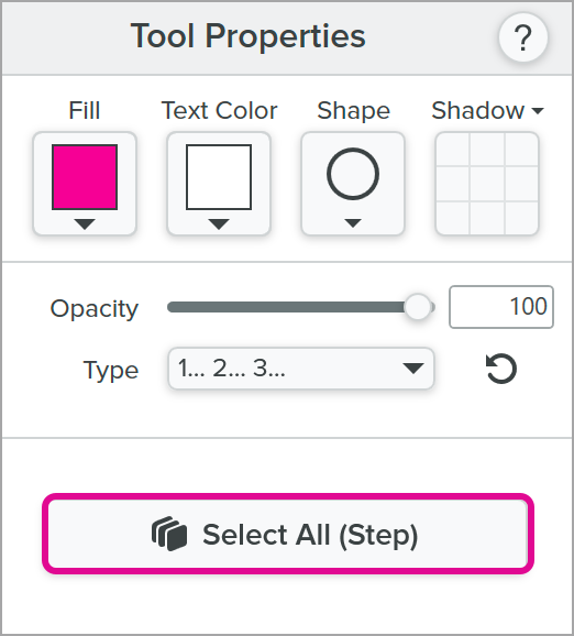 Select All button in tool properties