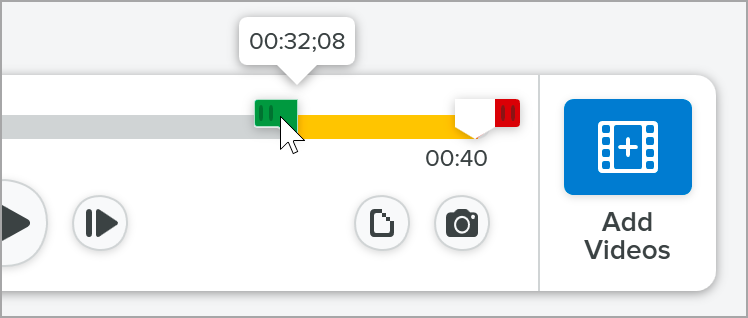 Select the end of the timeline and cut to trim the video