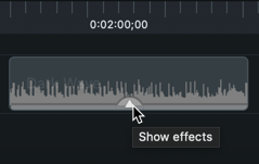 Arrow to expand the Effects tray
