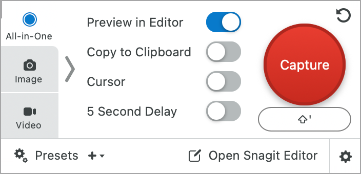 All in one capture tab Mac
