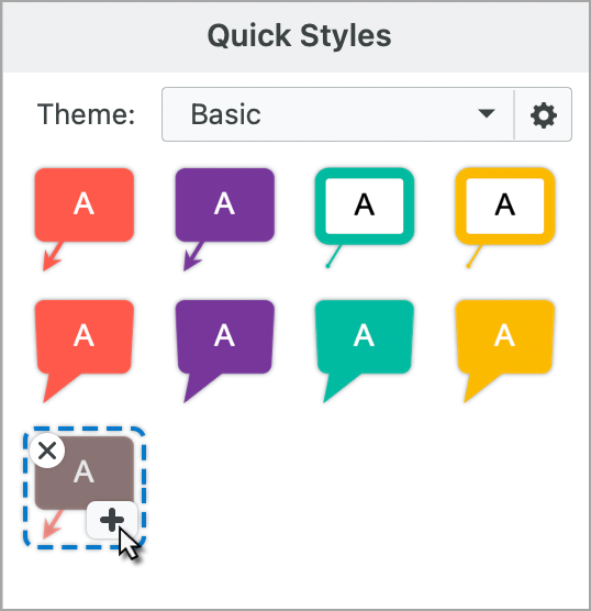Click + icon on Quick Style