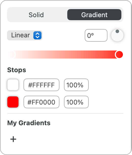 gradient for fill tool on Mac