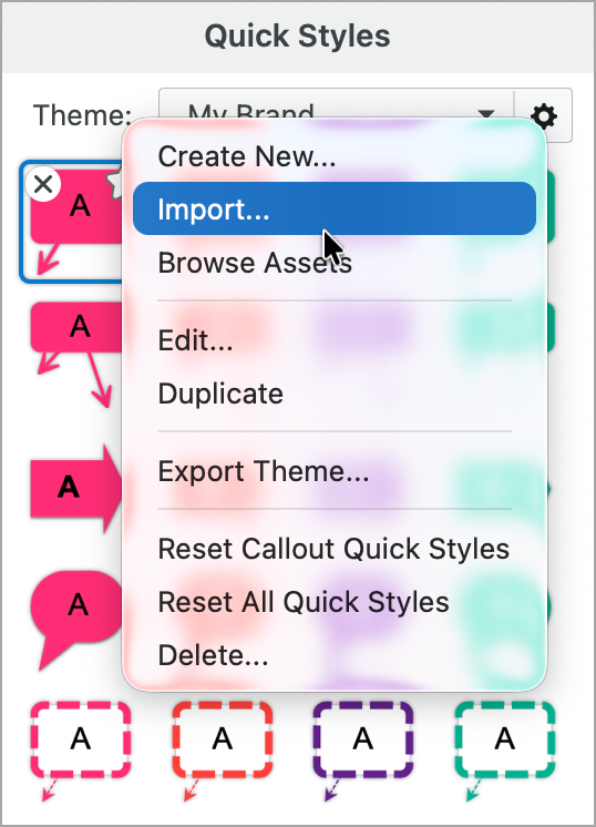 Import theme on Mac