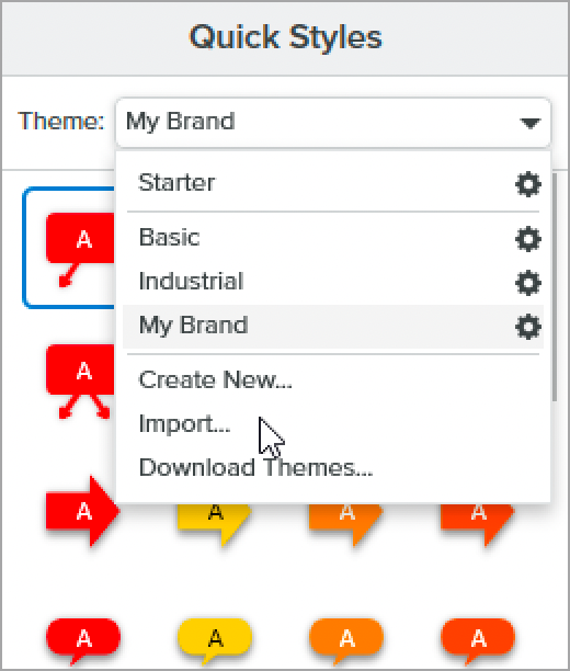 Import theme option on Windows