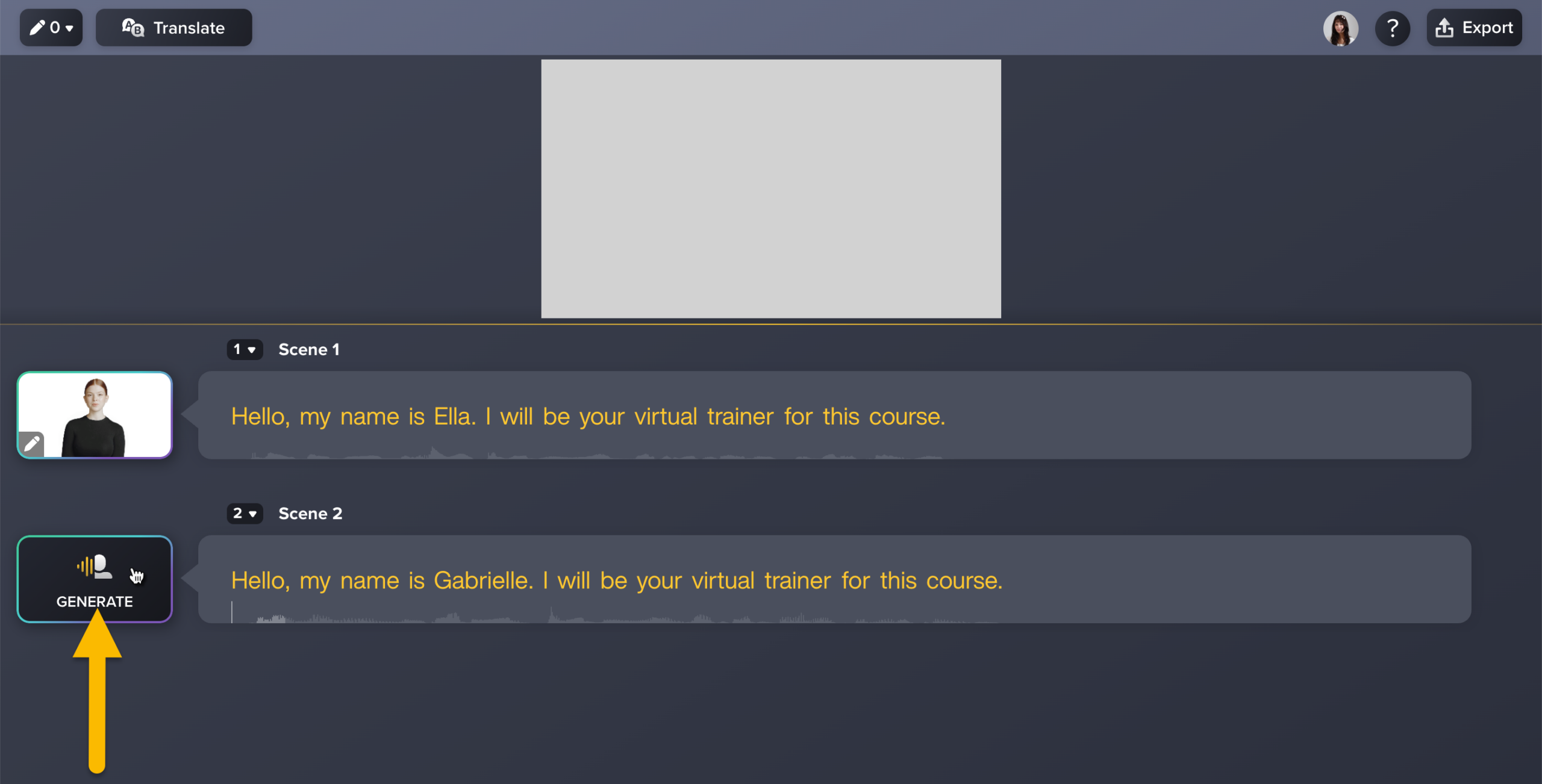 Generate button