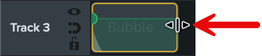Drag end of sound effect on timeline track