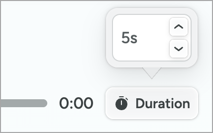 Enter a duration for images without audio