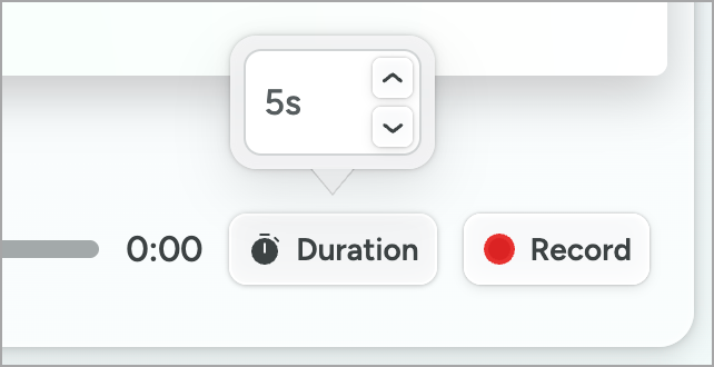 Enter a duration for images without audio