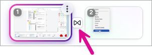 Transitions icon between scenes