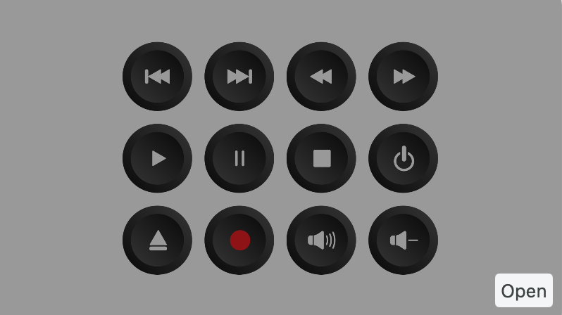 Stamp set with Open button