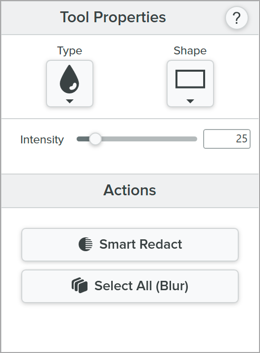 Blur tool properties and actions on Windows