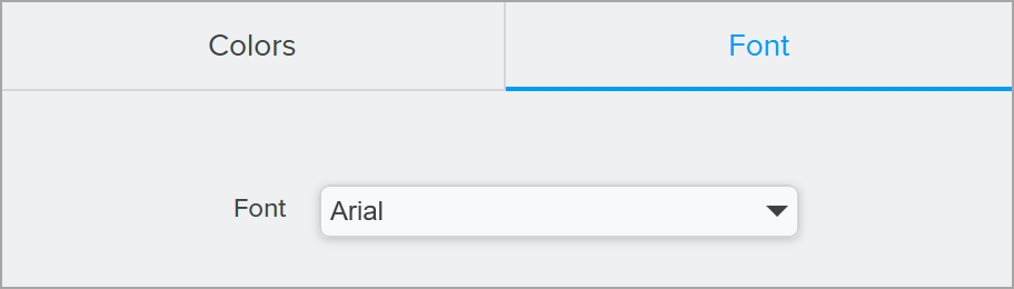 Font tab in Theme dialog