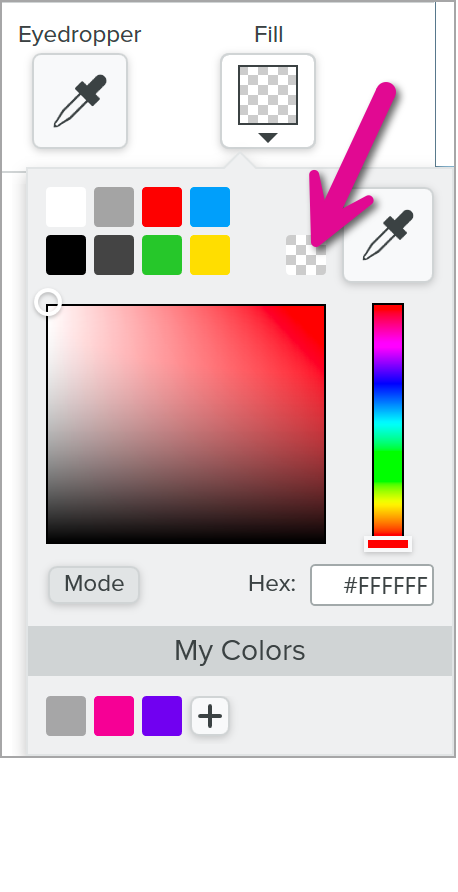 Select transparent fill on Windows
