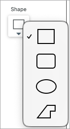 Shape options for the Highlighter tool