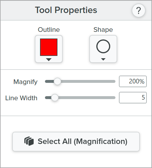 Magnify tool properties on Windows