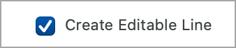 Create Editable Line option