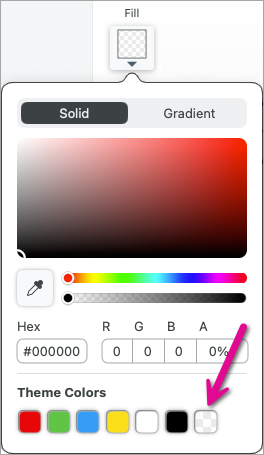 Transparent shape fill on Mac