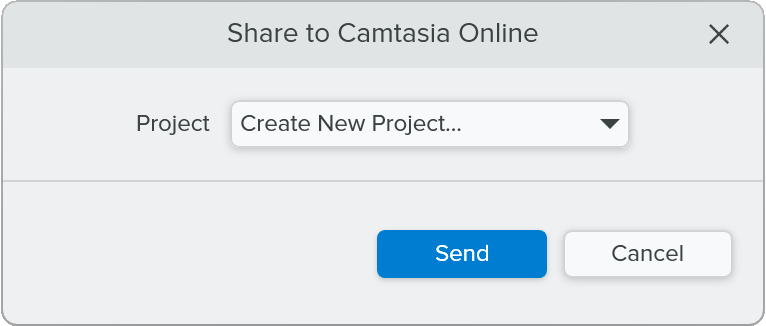 Share to Camtasia Online dialog