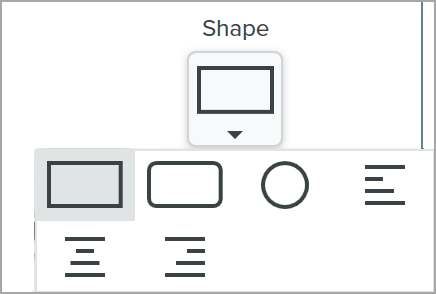 Shape dropdown