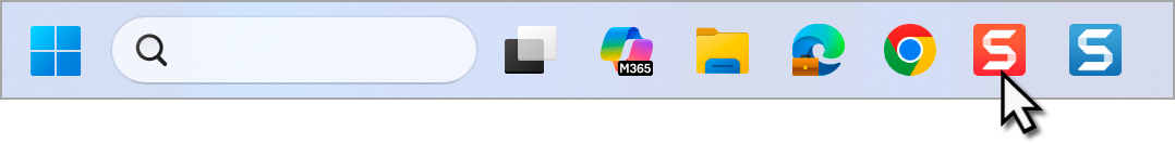 Snagit Capture icon in the Windows taskbar