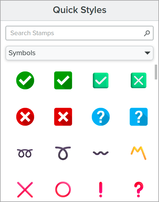 Symbols category example stamps