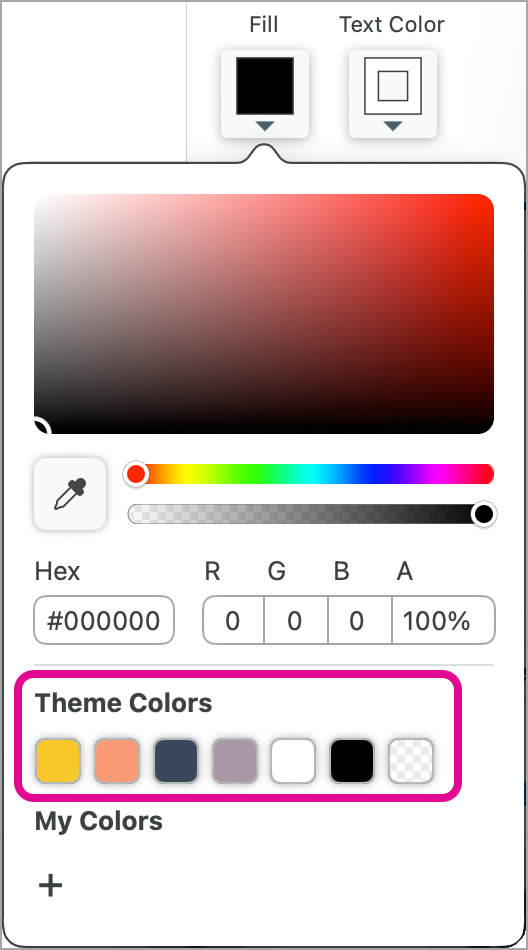 Theme color palette on Mac