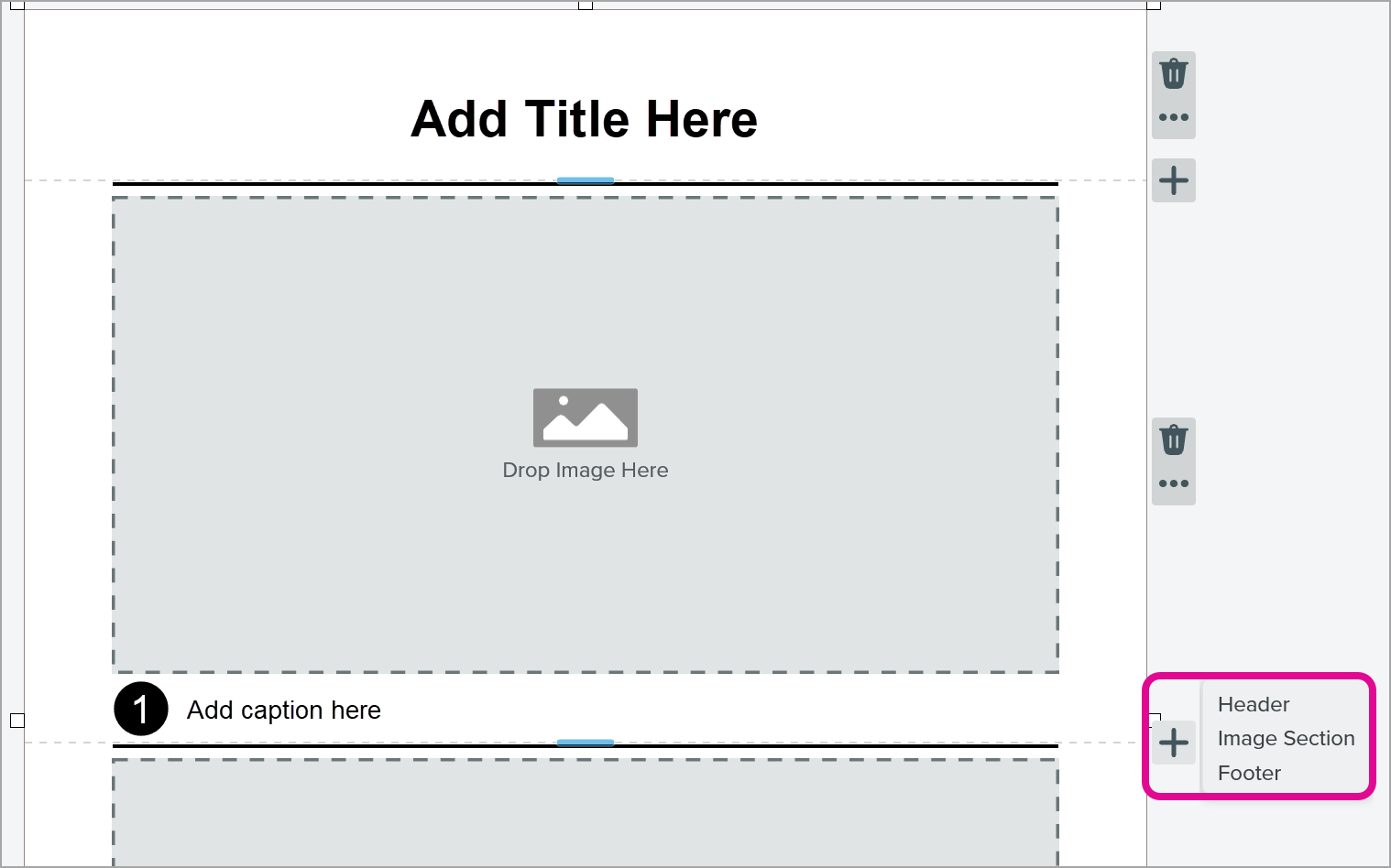 Add section menu