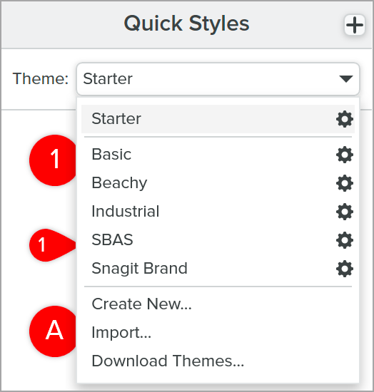 Theme dropdown