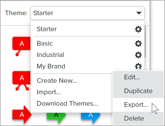 Export theme option on Windows