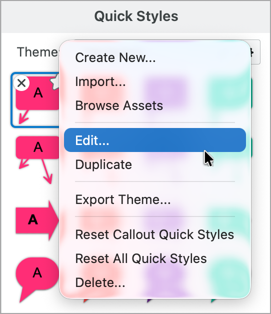 Edit theme option on Mac