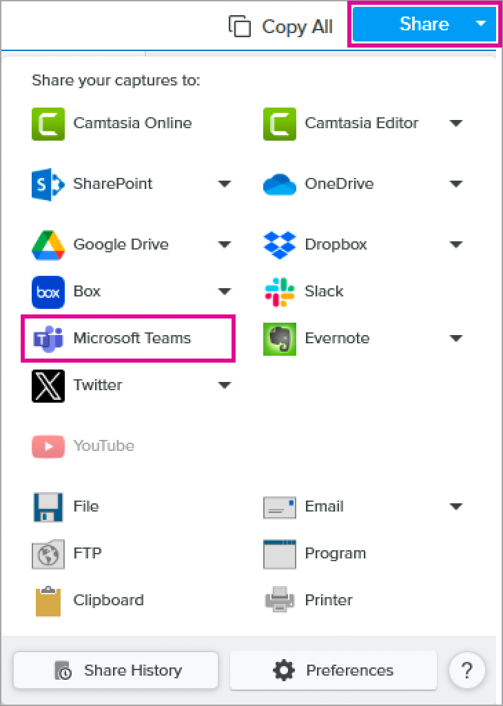 Share only for teams