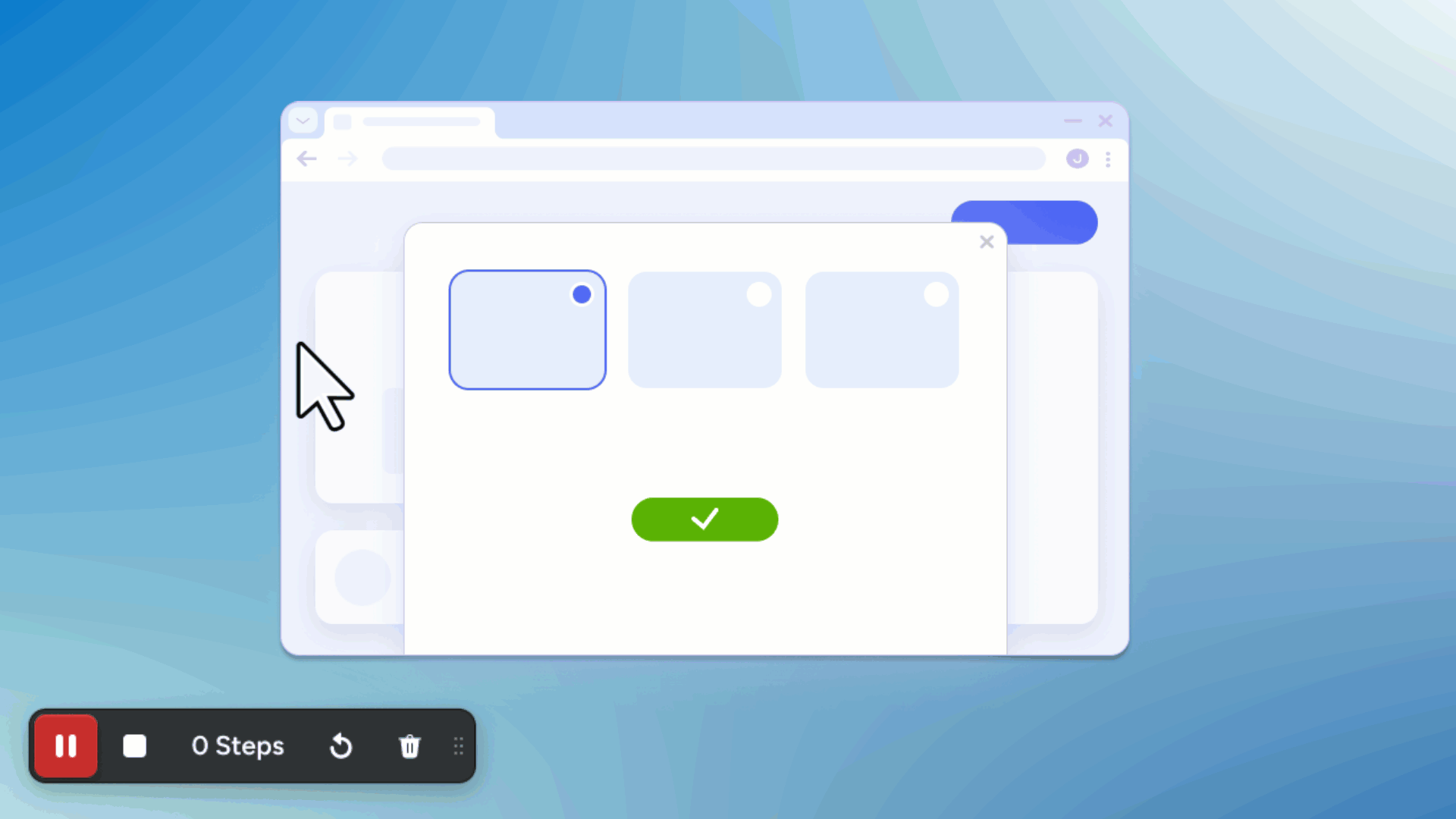 Click to capture onscreen steps
