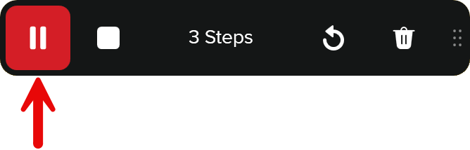 Pause button in the Step Capture toolbar