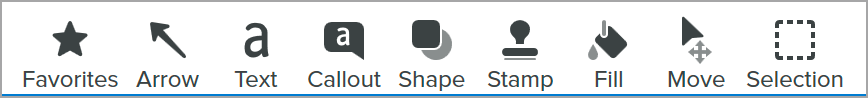 Toolbar with text labels