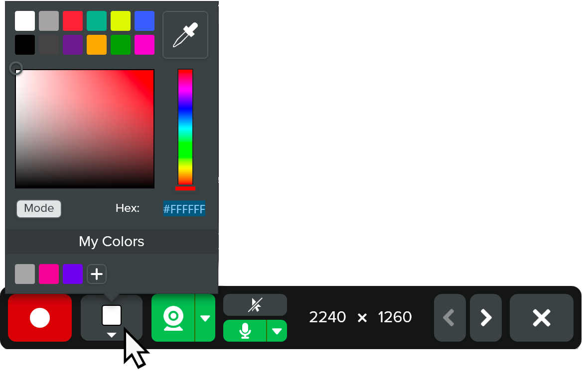 Video from Images background color picker