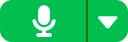 Microphone on/off button and options dropdown