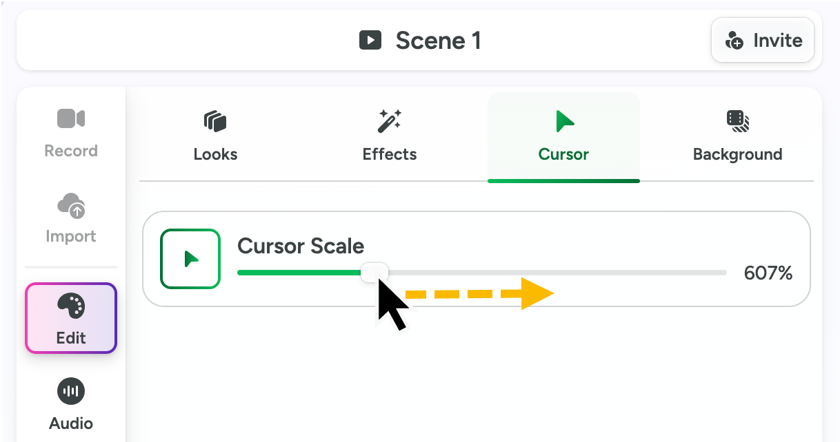 Cursor Scale slider